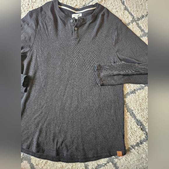 Fundamental Coast Los Angeles Cotton Modal Blend Henley Long Sleeve Mens Large - Picture 1 of 5